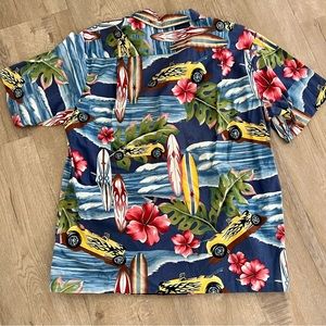 Vintage‎ 80’s RJC Men’s Car Themed Hawaiian Shirt Made in Hawaii USA size L